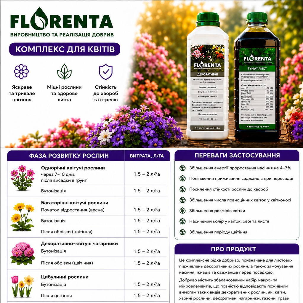 FLORENTA — Комплекс для квітів, туй та хвойних